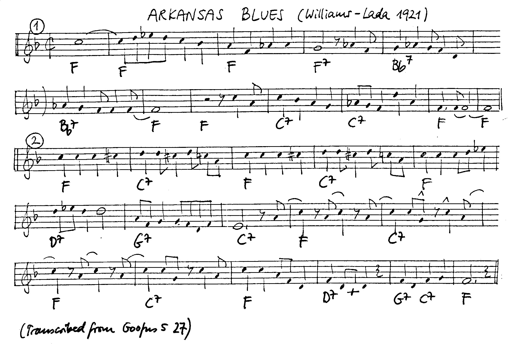 arkansas blues leadsheet – book us for your next 20s or gatsby event